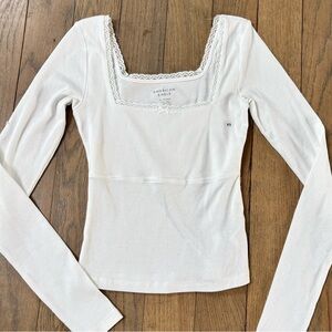 American Eagle White Square Neck Top (Brand New)